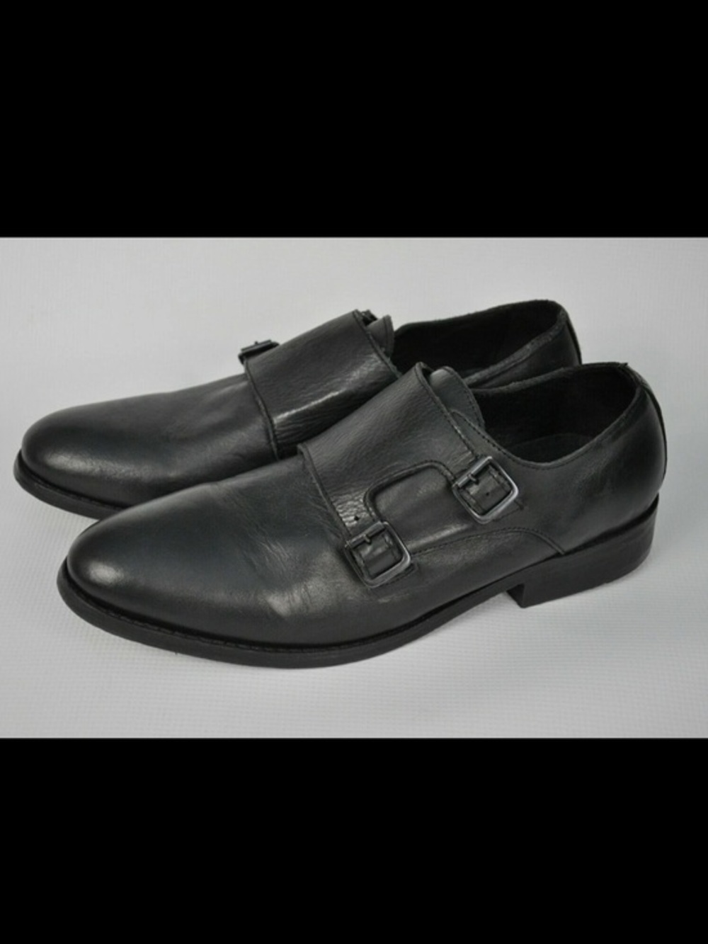 All Saints Men's Black Hynes Monk Shoes size US 10 UK 9  EU 43